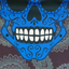 шарф Sugar skull blue grey paisley